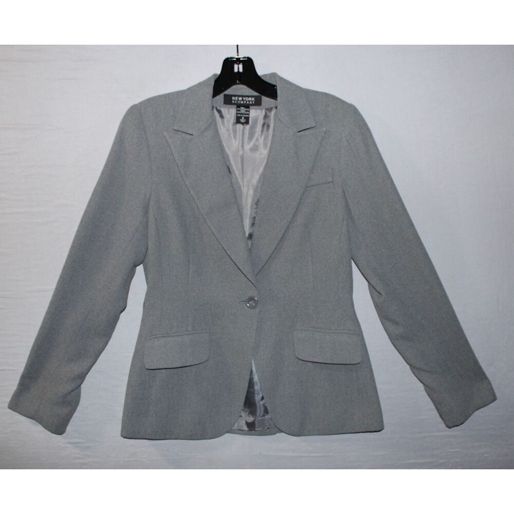 New York & Company Gray Blazer Size 4 Jacket Lined Work Casual